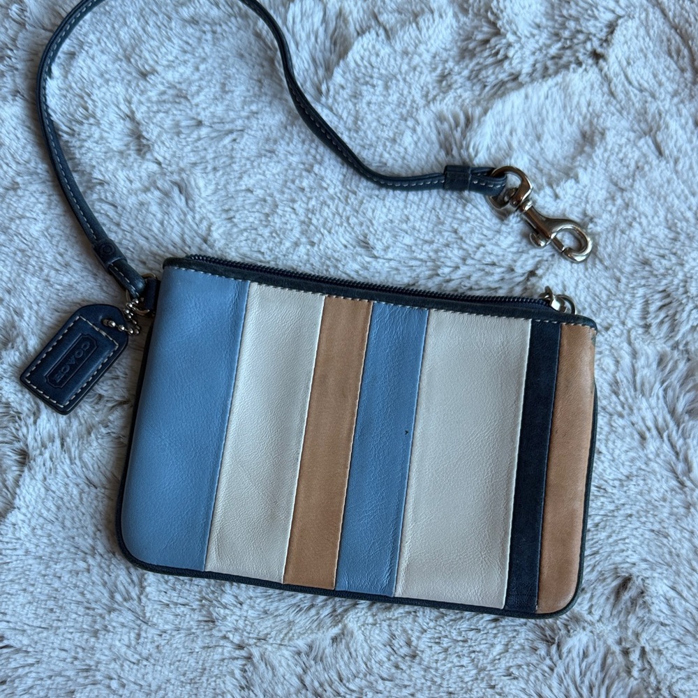 Coach Multicolor Striped leather Wristlet